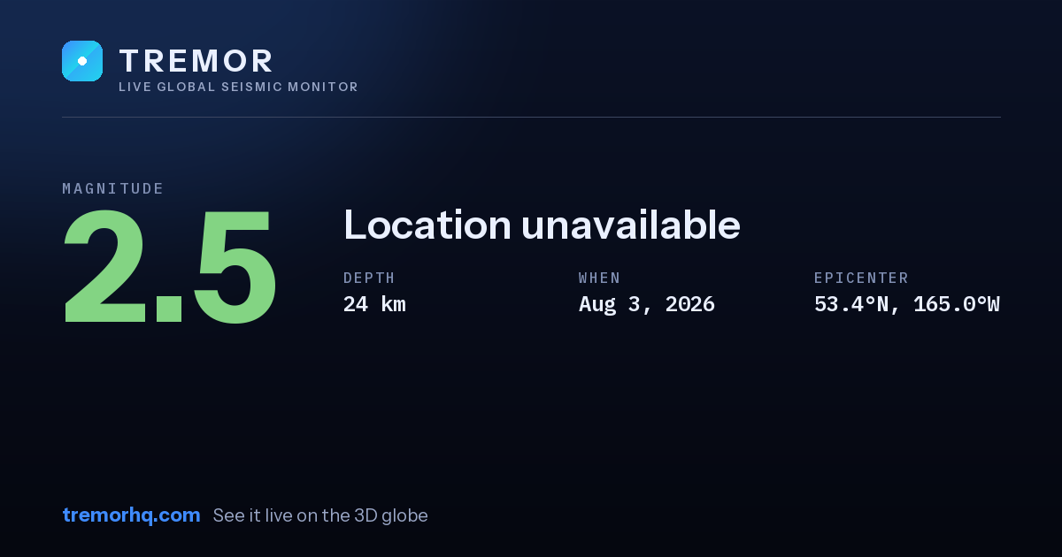 M2.5 earthquake near an offshore area
