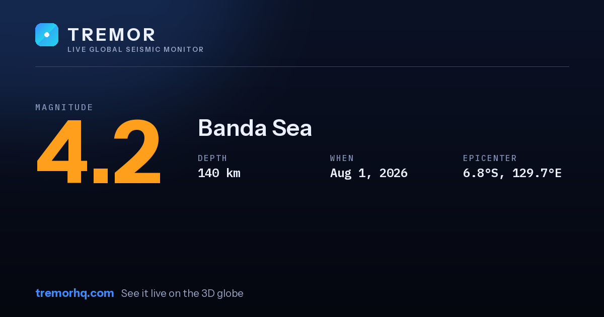M4.2 earthquake near Banda Sea