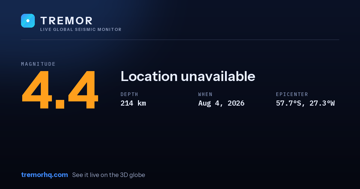 M4.4 earthquake near an offshore area