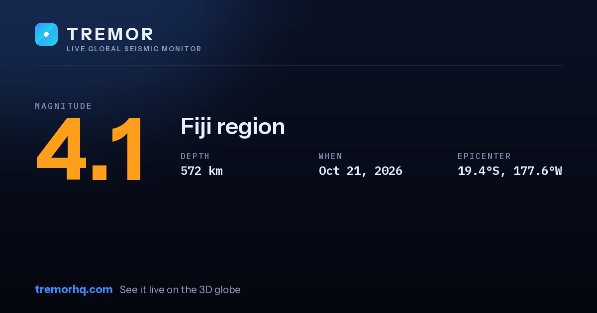 M4.1 earthquake near Fiji region