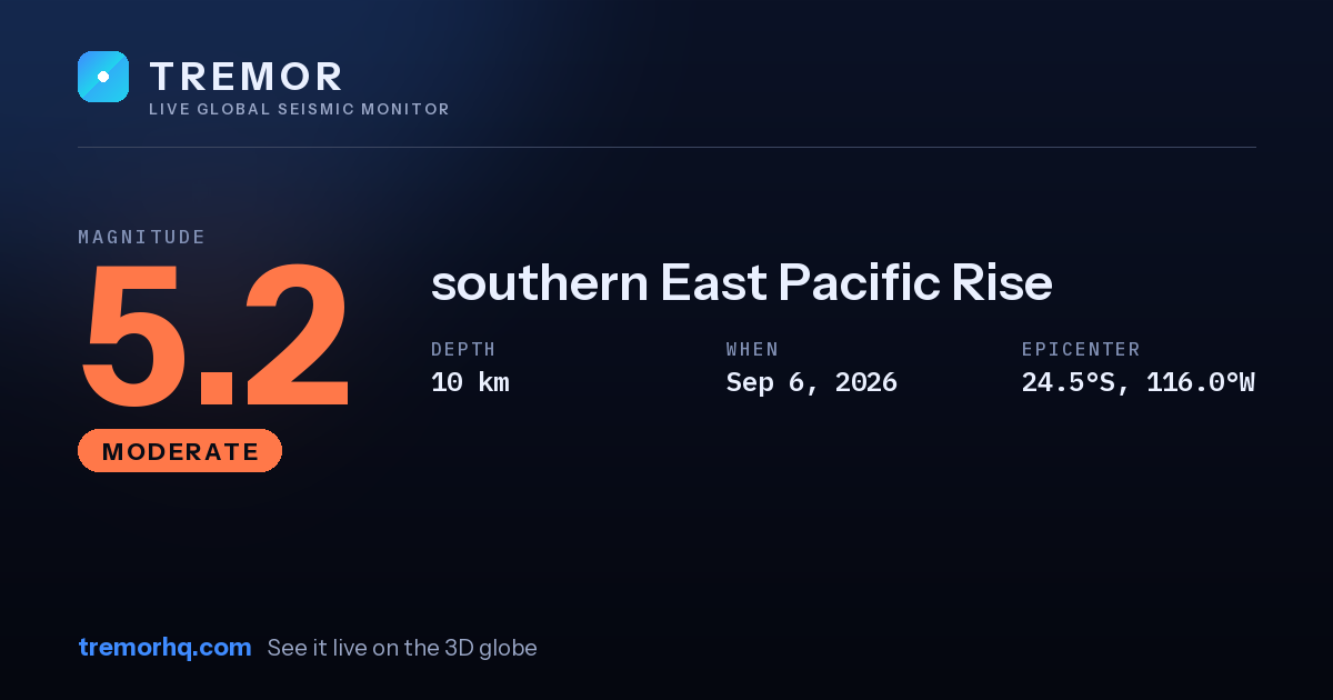 M5.2 earthquake near southern East Pacific Rise